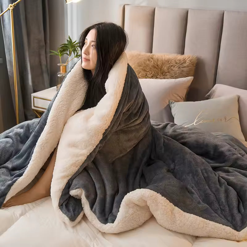 Wool Throw Blanket Keep Warm Winter